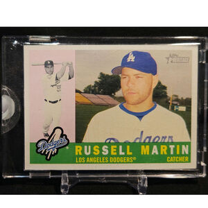 Los Angeles Dodgers Russell Martin Topps Heritage Baseball Card 1 of 1 Certified
